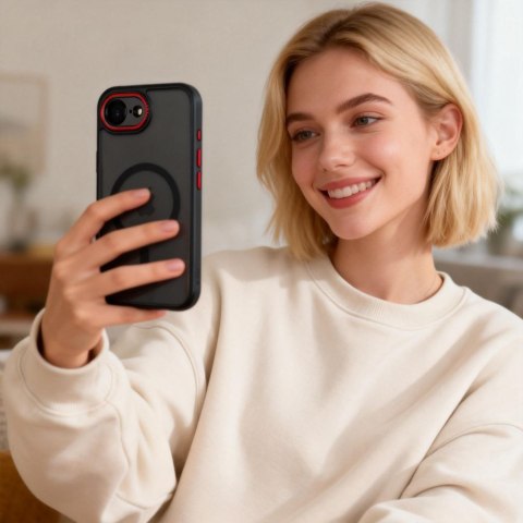 TECH-PROTECT MAGCAM MAGSAFE IPHONE 16E / 17E BLACK/RED