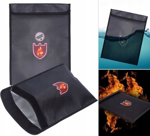 Torba Ognioodporna i Wodoodporna na Dokumenty, Pieniądze Paszport z Zamkiem