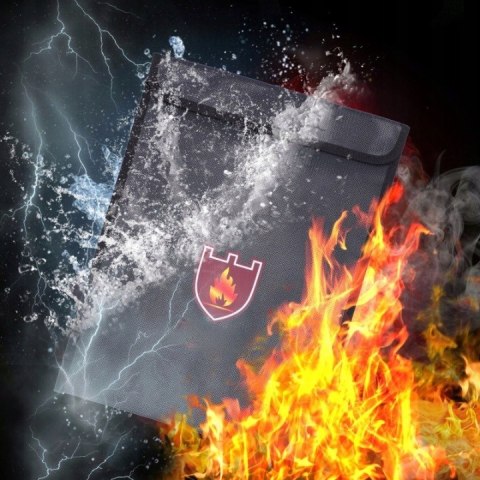 Torba Ognioodporna i Wodoodporna na Dokumenty, Pieniądze Paszport z Zamkiem