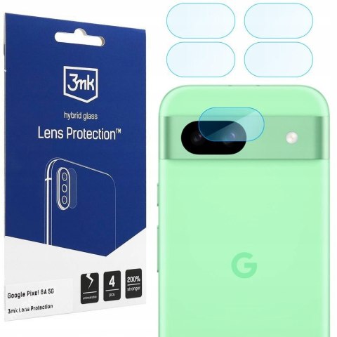 4x SZKŁO Hybrydowe na Obiektyw Aparat 3mk Lens Protect do Google PIXEL 8A