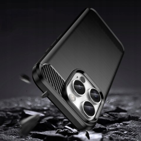 Etui Carbon Case iPhone 16 Pro Max - czarne, smukłe, amortyzujące