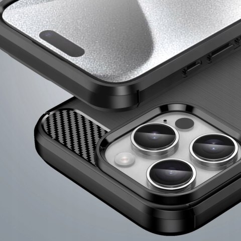 Etui Carbon Case iPhone 16 Pro Max - czarne, smukłe, amortyzujące