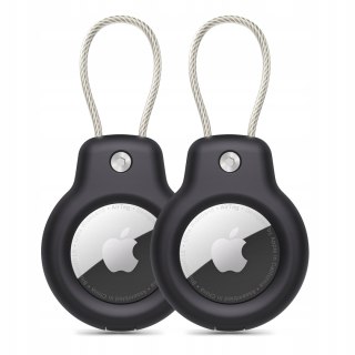 Etui Tech-Protect Rough Vein Czarny 2 szt. do Apple AirTag z materiału