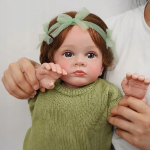 Realistyczna Lalka Niemowlę Julia 55cm | Silikonowa Dziewczynka Jak Żywa