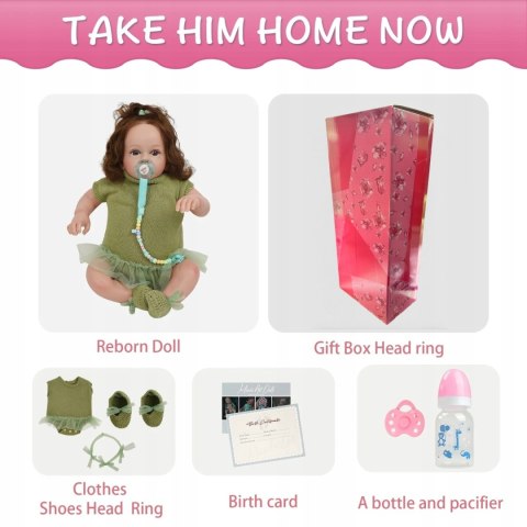 Realistyczna Lalka Niemowlę Julia 55cm | Silikonowa Dziewczynka Jak Żywa