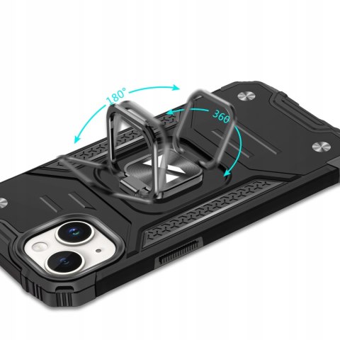 Pancerne etui Ring Armor do iPhone 15 Plus z uchwytem - niebieskie