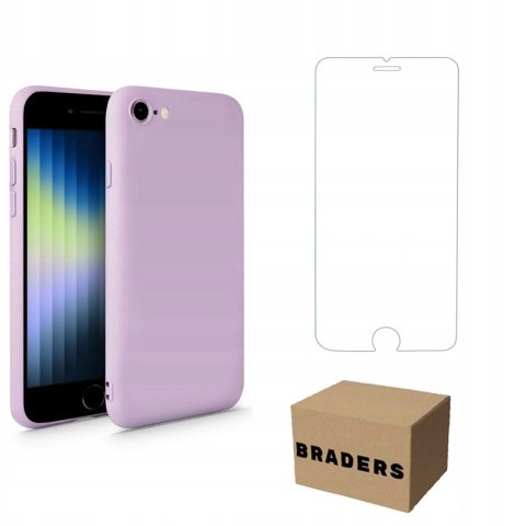 Tech-Protect plecki fioletowe do iPhone 7/8/SE (2020) + szkło hartowane