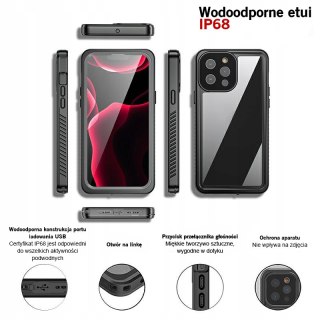 Wodoodporne etui IP68 czarne do Apple iPhone 16e - pancerna ochrona