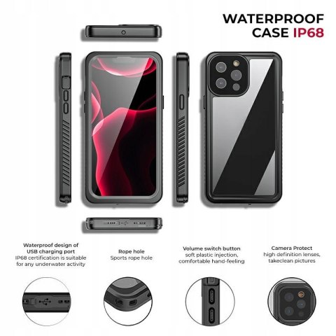Wodoodporne etui IP68 czarne do Apple iPhone 16e - pancerna ochrona