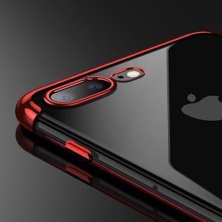 Żelowy pokrowiec etui z metaliczną ramką do iPhone 8 Plus / iPhone 7 Plus czarny