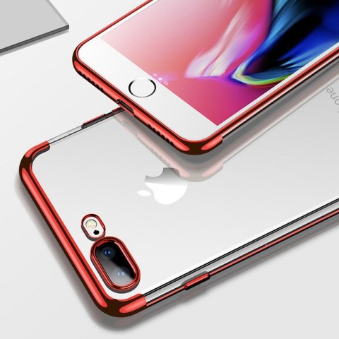 Żelowy pokrowiec etui z metaliczną ramką do iPhone 8 Plus / iPhone 7 Plus czarny