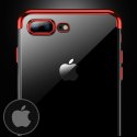 Żelowy pokrowiec etui z metaliczną ramką do iPhone 8 Plus / iPhone 7 Plus czarny
