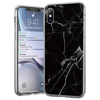 Żelowe etui pokrowiec marmur do iPhone 8 Plus / iPhone 7 Plus czarny