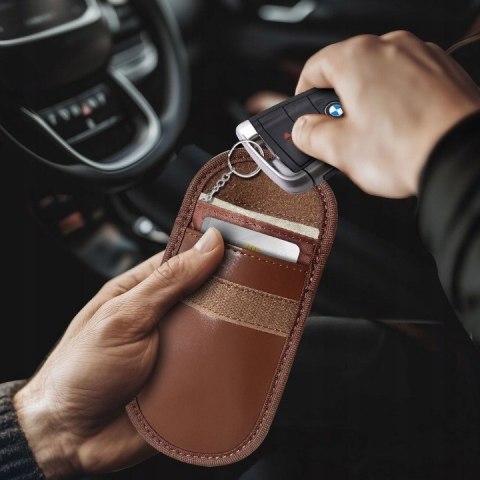 Etui antykradzieżowe RFID do kluczyków samochodowych - pokrowiec czarny