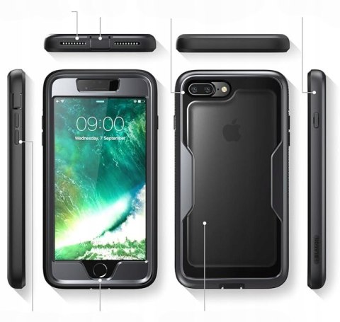 Etui i-Blason Magma do iPhone 8 Plus / 7 Plus - pancerne, z szybą i klipsem