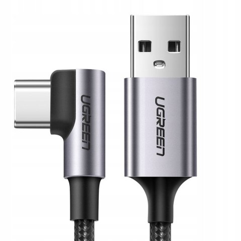 Kabel UG USB-C Typ C Kątowy 90 Stopni - Szybkie Ładowanie QC 3.0, 3A, 1m