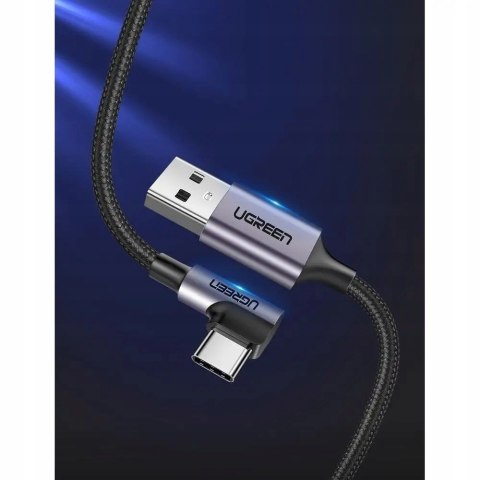 Kabel UG USB-C Typ C Kątowy 90 Stopni - Szybkie Ładowanie QC 3.0, 3A, 1m