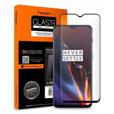 Spigen Glass FC OnePlus 7 - szkło hartowane z czarną ramką