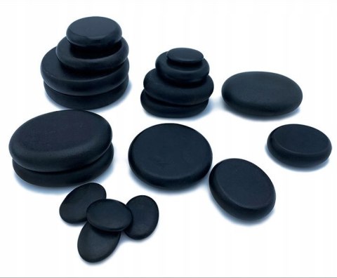 Zestaw do masażu gorącymi kamieniami bazalt - 20 sztuk idealnych na prezent