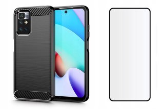 Case Carbon + Szkło Ochronne do Xiaomi Redmi 10