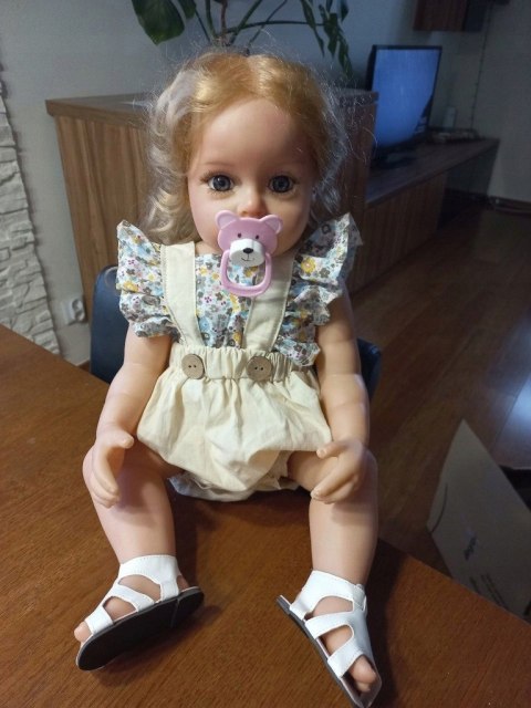 DUŻA LALKA REBORN REALISTYCZNA JAK ŻYWA 55cm prawdziwe niemowlę Akcesoria