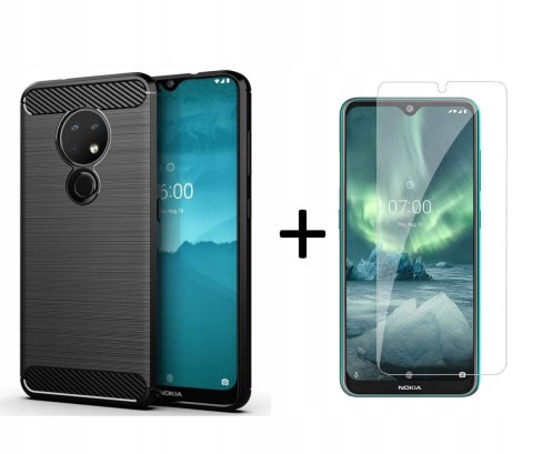 Etui pancerne Carbon + szkło do Nokia 6.2 / 7.2