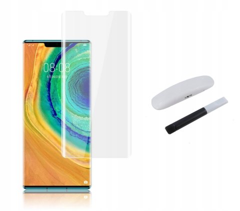 Szkło Zaokrąglone + Lampa UV do Huawei Mate 30 Pro
