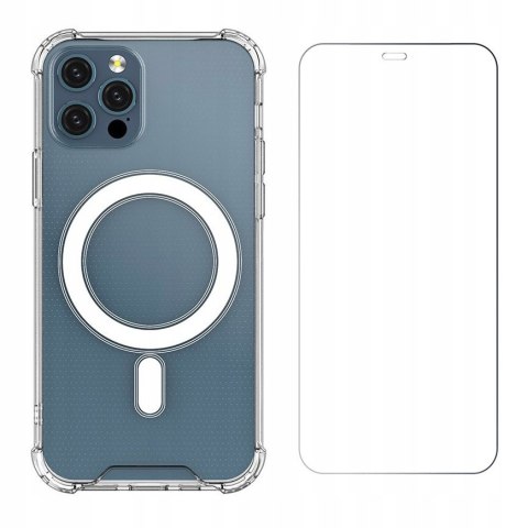 Etui Clear Magnetic + szkło do iPhone 12 / 12 Pro