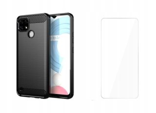 Plecki Karbon Elastyczne + Szkło do Realme C21