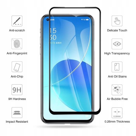 Szkło Hartowane Pełne z Ramką do Oppo Reno 6 4G