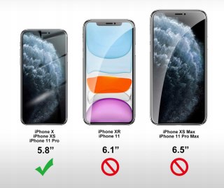 Szkło hartowane płaskie do iPhone 11 Pro / XS / X