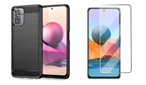 Pokrowiec Carbon + Szkło do Xiaomi Poco M5s