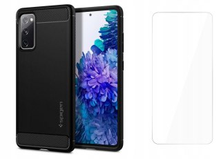 Case Spigen Rugged Armor + Szkło do Galaxy S20 FE