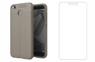 Czarne elastyczne etui + szkło do Xiaomi Redmi 4X