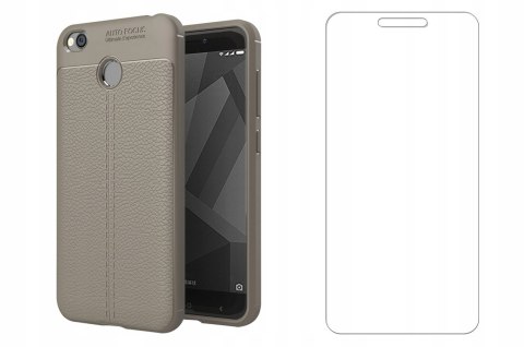 Czarne elastyczne etui + szkło do Xiaomi Redmi 4X