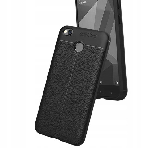 Czarne elastyczne etui + szkło do Xiaomi Redmi 4X