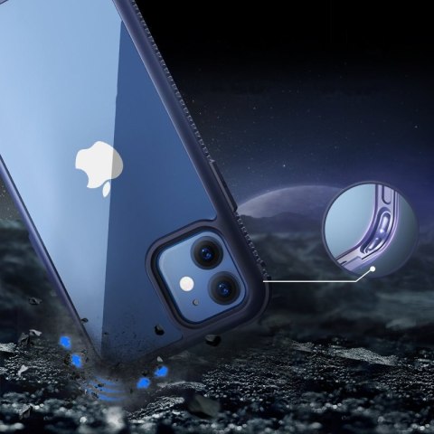 Etui z Niebieską Ramką + Szkło do iPhone 12 Mini