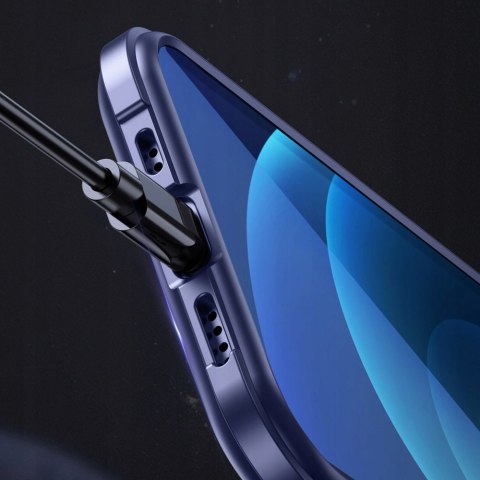 Etui z Niebieską Ramką + Szkło do iPhone 12 Mini
