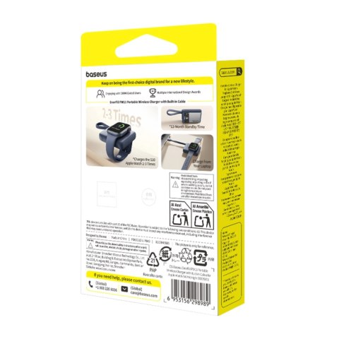 Powerbank Baseus EnerFill FW11 5W do Apple Watch z wbudowanym kablem - czarny