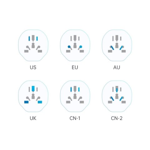 Przejściówka / adapter Tech-Protect Universal Travel Adapter na EU - biała