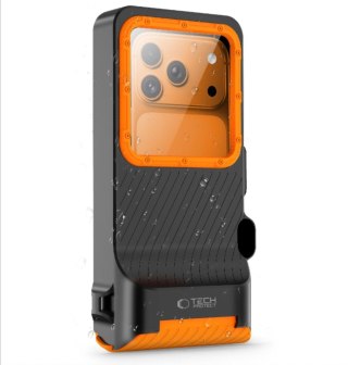 TECH-PROTECT IPX8 PRO UNIVERSAL DIVING WATERPROOF CASE BLACK/ORANGE