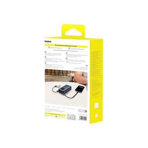 Powerbank Baseus EnerCore CR11 20000mAh 67W ze zwijanym kablem USB-C - czarny