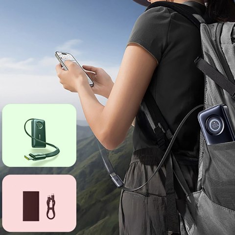 Powerbank Baseus EnerCore CR11 20000mAh 67W ze zwijanym kablem USB-C - czarny