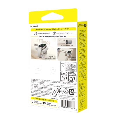 Powerbank Baseus EnerFill FW11 5W do Apple Watch z wbudowanym kablem - biały
