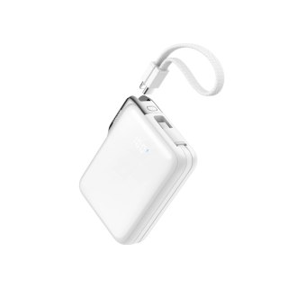 Powerbank Joyroom JR-PBF27 Pro 10000mAh 30W z wbudowanym kablem USB-C i dodatkowym dwukierunkowym kablem USB-C - Lightning - bia