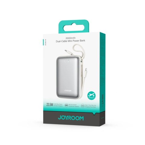 Powerbank Joyroom JR-PBF29 20000mAh 22,5W z podwójnym kablem - biały