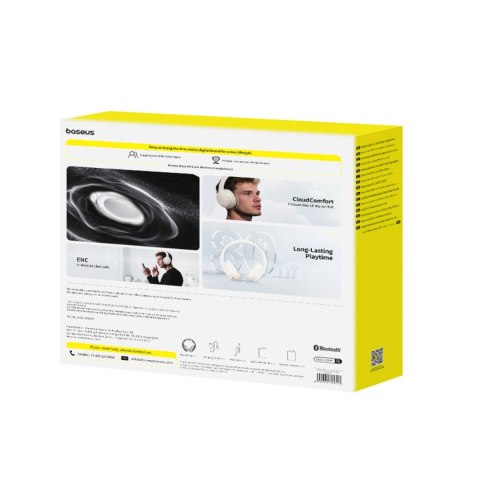 Słuchawki bezprzewodowe Baseus Bass BH1 Lite nauszne Bluetooth 6.0 - białe