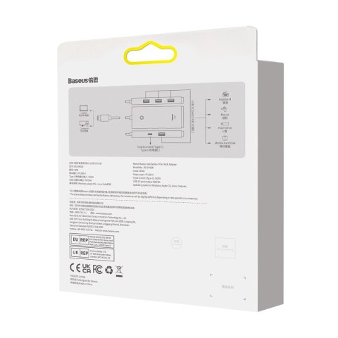 Baseus Lite Series przejściówka HUB USB Typ C - 4x USB 3.0 2m biały (WKQX030502)