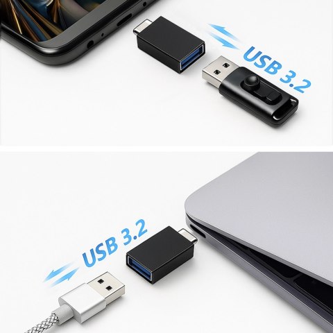 Adapter Wozinsky W10GY1S USB-C - USB-A 3.2 10Gb/s - czarny
