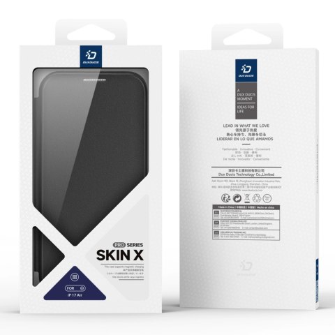 Etui Dux Ducis Skin X Pro na iPhone 17 Air z portfelem, kompatybilne z MagSafe - czarne